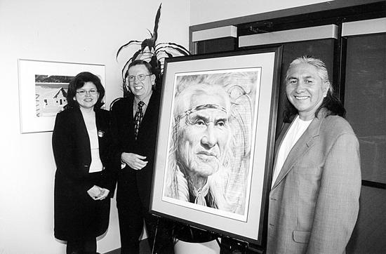 Chief Dan George painting by Paul Ygartua donated to SFU